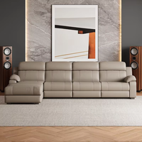Elektrisches Relaxsofa-Set U-förmig aus Echtleder, Wandnahes Ecksofa für Wohnzimmer, OEM