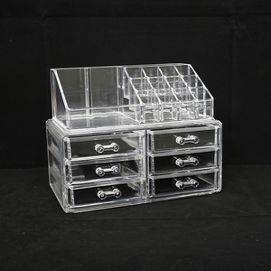 Hot Selling Customized Plastic Cosmetic Organizer Acrylic Box Display Case Makeup Holder Ttransparent Cosmetic Organizer