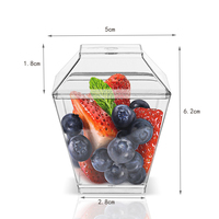 Fournitures de fête en plastique jetable écologique en plastique Transparent de forme carrée tasse à Mousse de crème glacée tasse à Dessert en plastique