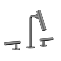 Robinet de lavabo thermostatique monocommande en laiton et céramique, finition noir mat, à poser sur le plan, pour salle de bain - Vente en gros