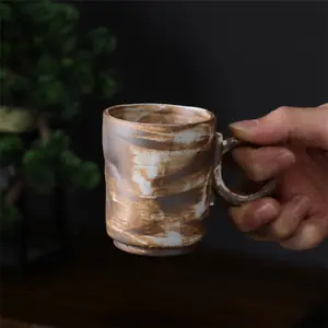 Caneca retrô de mão pendurada, caneca de café de cerâmica de alta qualidade para chá da tarde