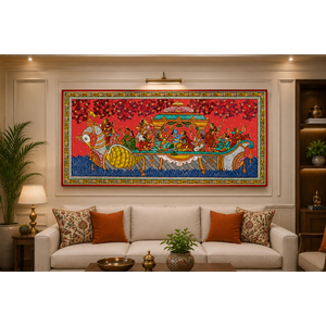 Nauka Vihar Pattachitra - Origine Orissa - Décoration suspendue pour salon intérieur - Product Image 1