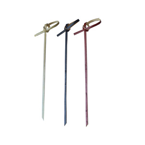 Palitos de Bambú Biodegradables Desechables con Diseño de Flores en Cian, Rojo y Negro, para Decoración de Alimentos, Letreros de Cócteles, etc., 100 Unidades por Bolsa - Product Image 5