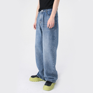 Pantaloni Jeans da <span class=keywords><strong>uomo</strong></span> larghi pantaloni in Denim Vintage lavati Casual pronti per la spedizione e il Design personalizzato - Product Image 1