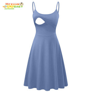 Vestido <span class=keywords><strong>de</strong></span> maternidad <span class=keywords><strong>para</strong></span> mujeres <span class=keywords><strong>embarazadas</strong></span>, camisón liso <span class=keywords><strong>de</strong></span> cuello redondo, ropa <span class=keywords><strong>de</strong></span> lactancia materna - Product Image 6