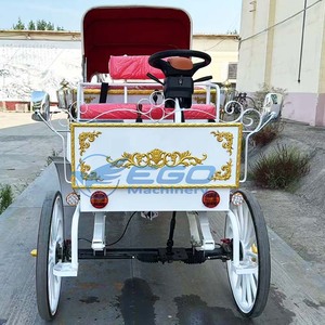 Chinese Factory Direct Supply White Electric Sightseeing Horse Carriage Red Seat Custom Patterns & Colors CE Certified - Product Image 2