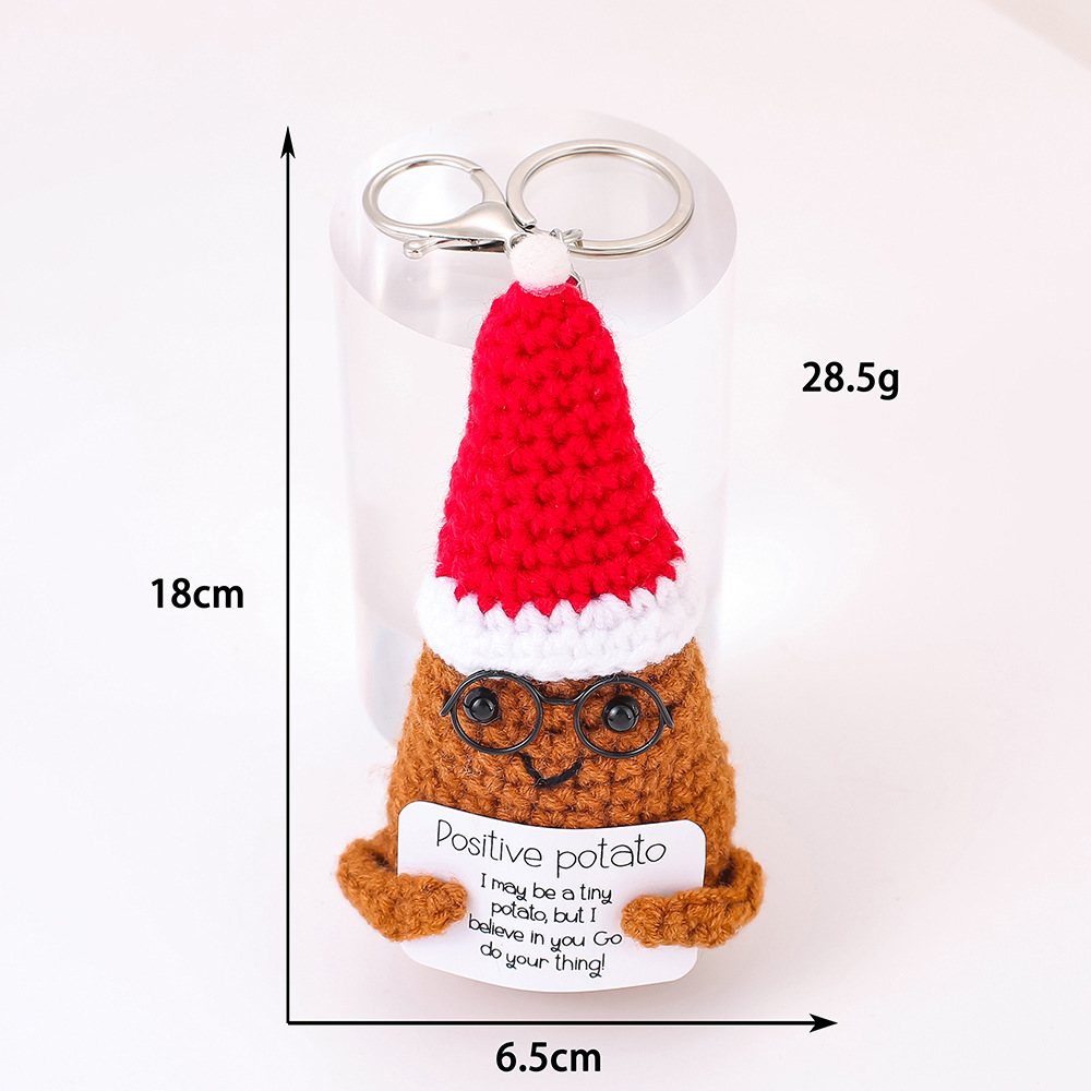 Porte-clés de pomme de terre lunettes chapeau de Noël