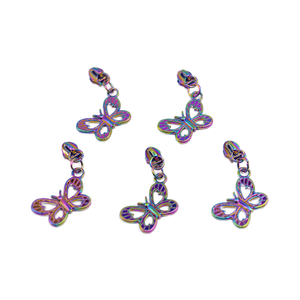 Glissières de fermeture éclair sans verrouillage, sans nickel, personnalisées, design <span class=keywords><strong>gratuit</strong></span>, plaqué arc-en-ciel, forme papillon, supportées par le fabricant - Product Image 6