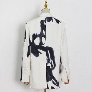 Completo da donna giacca <span class=keywords><strong>pantaloni</strong></span> stampa a inchiostro con risvolto Hip Hop abito d'avanguardia da donna set ufficiale <span class=keywords><strong>taglie</strong></span> forti da donna - Product Image 4