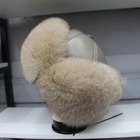 Chapeau en peluche russe pour femme, style aviateur, en vraie fourrure, imperméable, broderie main, avec cache-oreilles réglables, épais et chaud pour l'hiver, ski, pêche, décontracté