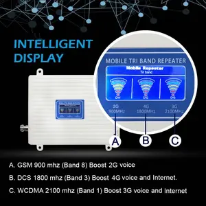 Новая Модель 900 1800 2100 МГц усилитель сигнала мобильной сети с двумя разъемами 4g усилитель сигнала 2g 3g 4g ретранслятор