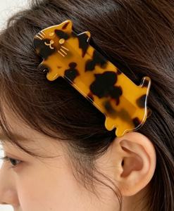 DOWELL Lindo y Original Clip para el Cabello de Gato Tricolor de Patas Cortas, Horquilla Coreana de Acetato Tipo Pico de Pato para Decoración de la Parte Trasera de la Cabeza - Product Image 1