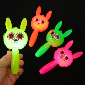 <b>Rabbit</b> Glow Stick Squeeze Toy With Whistle Flashing Handle Led <b>Light</b> Up Plastic Fidget Toy For Kids Age 2 4 Years Unisex - Product Image 2