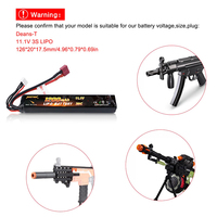 Melasta 11.1v 1200mah 3s 20c Compatible Deans-T Connecteur Lipo Airsoft Batterie Pack pour Airsoft Ak47 Mp5k Mp5