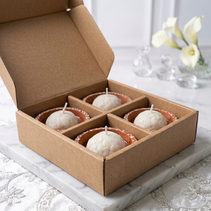 Bougie parfumée artisanale en forme de Rasgulla – Bougie en cire de soja faite à la main pour Diwali – Meilleur prix de gros – Cadeau festif - Product Image 1