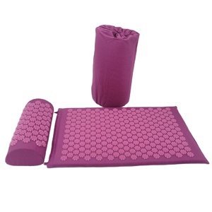 Nieuwe Eco Natuurlijke Groothandel Plastic Spikes Linnen Acupressuurmat en Kussenset Met Tas - Product Image 3