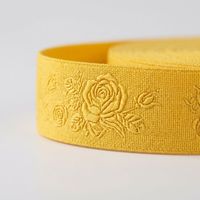 Bande élastique personnalisée en sangle gaufrée écologique avec logo débossé, MOQ entièrement personnalisable pour vêtements/sacs/chaussures