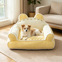 Lit pour chat en forme d'ours, esthétique moderne, toutes saisons, chaud et doux, canapé-lit pour animaux de compagnie, nid de luxe en peluche pour chien, literie pour animaux de compagnie en gros