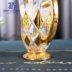 Bộ Ly Thủy Tinh Uống Trà Mạ Vàng Thanh Lịch, Bộ Ly Thủy Tinh Đựng Ấm Trà Bộ 7 Ly Thủy Tinh 1L - Product Image 4