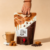 Pochette Doypack personnalisée avec bec verseur et robinet distributeur pour concentré de café froid et recharge de café
