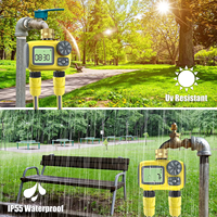 Programmateur d'arrosage automatique 2 zones avec écran LCD 3/4 pouces, piles AA, certifié CE, pour robinet d'irrigation extérieur programmable pour jardin