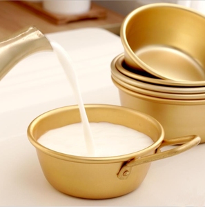 Tazón de Sopa de Aluminio Ligero de Color Amarillo Dorado, Recipiente para Preparación de Alimentos - Product Image 3