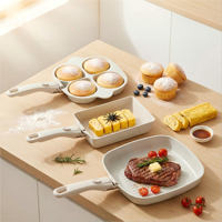 Ensemble d'ustensiles de cuisson à poignée amovible en gros d'usine, combinaison de poêles antiadhésives Maifan pour Tamagoyaki et steak, idéal pour la cuisine domestique