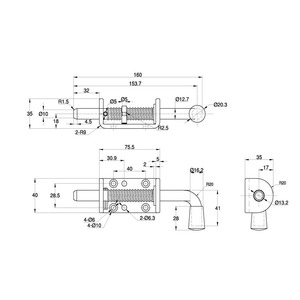 Heavy-duty Pull Bolt Iron Zinc Plated C-C40 28.5 Industrial <b>Door</b> Latch <b>Spring</b>-loaded - Product Image 1