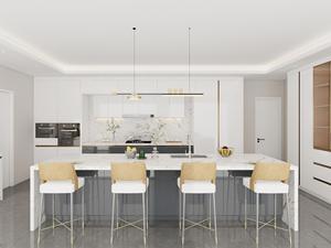Meuble de cuisine moderne style européen, finition laquée brillante, construction en contreplaqué, crédence imperméable pour appartement - Product Image 6