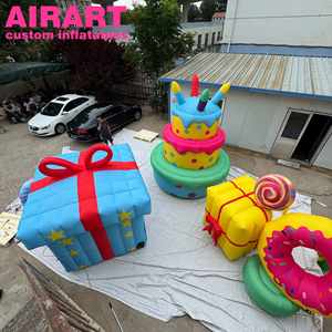 Kotak hadiah penggunaan dekorasi dapat ditiup kotak permen tiup gratis cetakan kotak permen biru dapat dipompa - Product Image 4