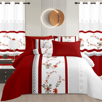 Ensemble de draps de lit 8 pièces, rideau, drap de lit, taie d'oreiller, couette. Tissu de luxe en coton. Vente en gros d'usine. Modèle 2026 le plus récent.