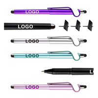 Support de téléphone portable personnalisé pour bureau, stylo tactile avec logo et code QR pour promotion de réunions