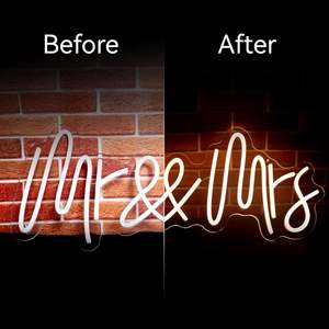 Letrero Luminoso de Neón Mr & Mrs para Decoración de Pared de Boda, Luz LED para Fiesta de Boda, Decoraciones de San Valentín, Alimentado por USB - Product Image 4