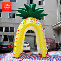 Conception d'ananas jaune personnalisé tente gonflable portable tente de publicité extérieure étanche souffleur d'air matériel Oxford mer rapide