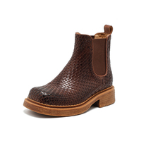 Bottes pour femmes à bout carré, talon haut, imperméables, respirantes, confortables, légères, en tissu élastique