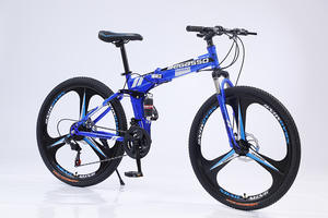 Vélo de montagne pliable en alliage d'aluminium, roues à <span class=keywords><strong>triple</strong></span> lame, suspension souple, 27 vitesses, double frein à disque, adulte, extérieur - Product Image 3