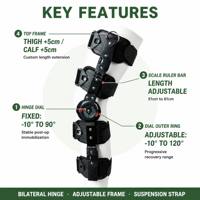 Attelle de genou articulée réglable ROM, orthèse télescopique orthopédique pour la récupération post-chirurgicale des fractures