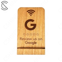 Support de commentaires Google personnalisé en bois sans contact NFC NTAG213/215, écologique, pour un regain de commentaires d'entreprise instantané