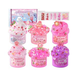 Kit de 6 pâtes à modeler dégradées roses, variétés croquantes, non collantes, 360 ml, pour enfants, idéal pour les fêtes, pour garçons et filles - Product Image 1