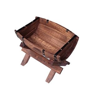 Pot de fleur en tonneau de chêne antiseptique écologique demi-baril extérieur en bois artisanat jardin paysage boîte à vin vin plantation de légumes - Product Image 4