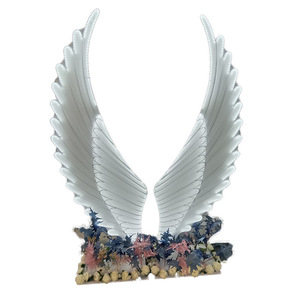 อุปกรณ์ประกอบฉากงานแต่งงานปีกนางฟ้าแบบขายส่งใหม่ สไตล์โมเดิร์น สีขาว/สีโทนอุ่น ตกแต่งพื้นหลังด้วยผ้าเหล็ก - Product Image 5