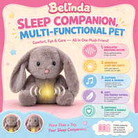 Jouets en peluche Lapin Belinda qui simulent le ronflement, jouets de sommeil pour bébés, animaux en peluche réconfortants pour enfants