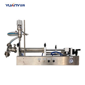 Machine de remplissage semi-automatique pneumatique CE pour sauces, cosmétiques, crèmes, beurre de cacahuète, tomates et pâtes liquides, avec piston manuel - Product Image 2