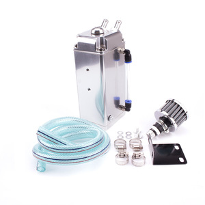 Recipiente universal para recoger aceite de coche con filtro de aire y kit de ventilación para actualización y mejora, estilo cuadrado de metal negro - Product Image 4