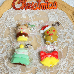 Christmas Theme Soft Cute Pendant Santa Snowman Gingerbread Man Squishy Slow Rising Stress Relief Toy Holiday Ornament Kids Gift - Product Image 3