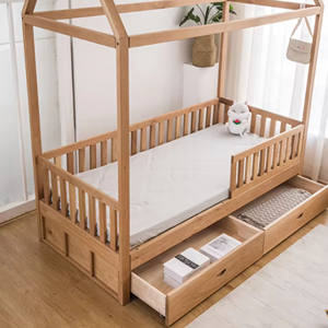Lit superposé en bois de haute qualité avec barrière de sécurité et rangement, design moderne, pour chambre d'enfant - Vente en gros - Product Image 2