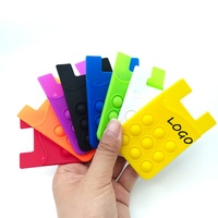 Étui de téléphone en silicone avec logo personnalisé, adhérent et antidérapant, avec ventouse, portefeuille de téléphone à bulles, support de téléphone à ventouse latérale