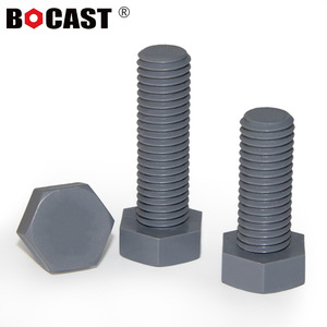 Tornillo Hexagonal de PVC Bocast M3 M20 Gris Aislado, Resistente a Ácidos y Álcalis, Métrico - Product Image 1