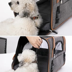 <span class=keywords><strong>Sac</strong></span> <span class=keywords><strong>de</strong></span> <span class=keywords><strong>voyage</strong></span> à fermeture à glissière portable respirant pour animaux <span class=keywords><strong>de</strong></span> compagnie pour chiens et chats en polyester PU - Product Image 4