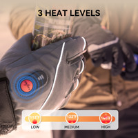 Gants de ski chauffants pour l'hiver, à doigts entiers, chauffants au dos de la main, microfibre auto-chauffante, écran tactile, batterie 4000 mAh, coupe-vent, amovibles